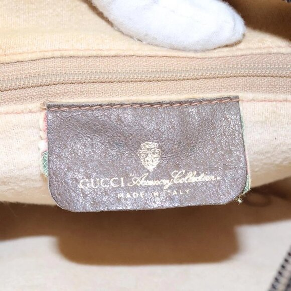 GUCCI Micro GG Supreme Web Sherry Line Shoulder Bag PVC Beige gold Auth 110383 - Picture 12 of 16